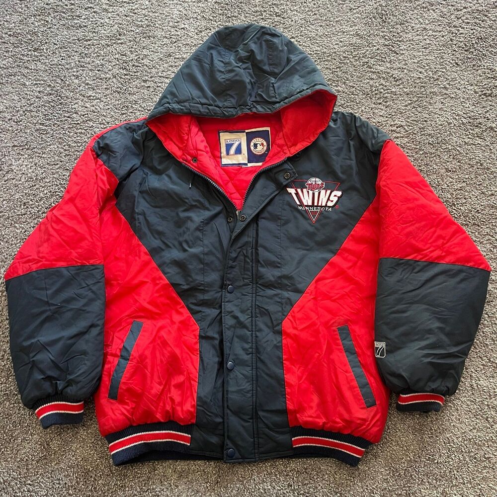 Vintage 90s Minnesota Twins LOGO 7 Puffer Jacket Coat Size Large MLB Baseball